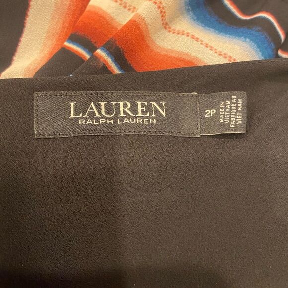 Lauren Ralph Lauren NWOT Multicolor Flutter Sleeves Handkerchief Hem Dress 2P - Picture 5 of 8